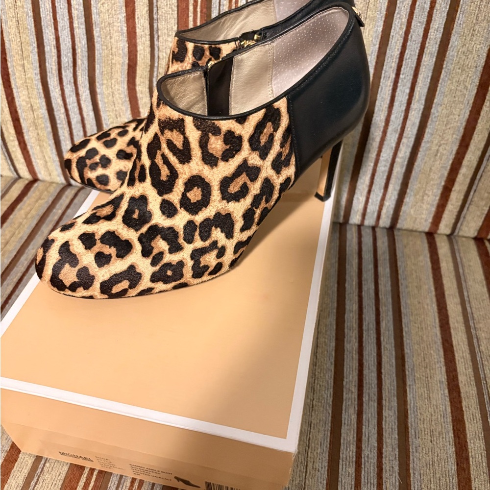 Leopard Print Ankle Boots